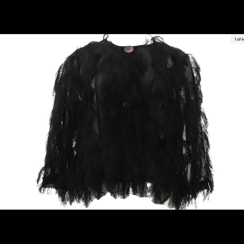 Colleen Lopez 2 Button Vertical Fringe Topper, 1X